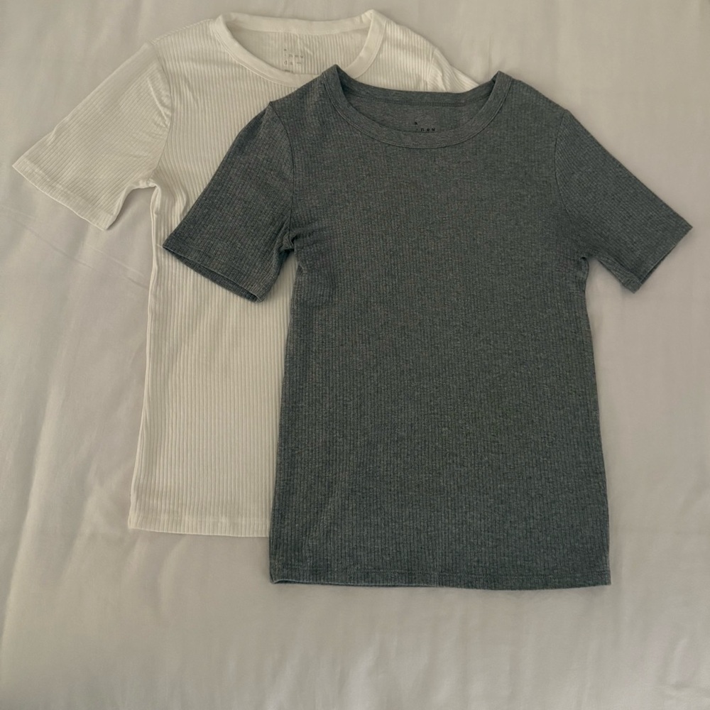 BUNDLE a new day Women's Gray and White Short Sleeve Tees